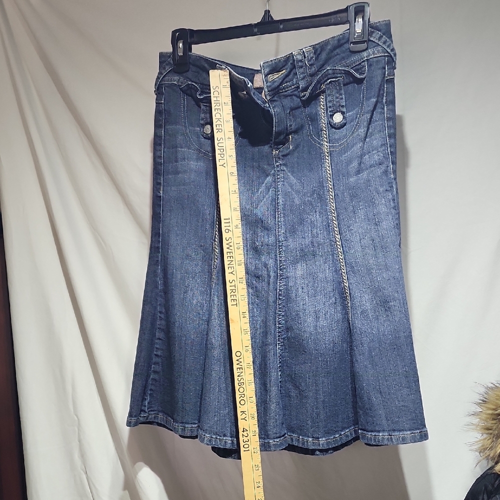 Vintage Mermaid Trumpet Blue Denim Skirt - Picture 5 of 8